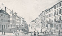 Kraus Gustav - Die Prannerstraße von der Promenadestraße gegen das Maxtor. 1825