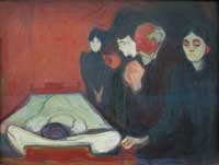 Munch Edvard - Selbstbidnis zwischen Uhr und Bett