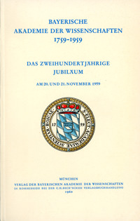  - Bayerische Akademie der Wissenschaften 1759-1959