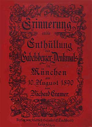 Cramer Richard - Erinnerung an die Enthüllung des Gabelsberger-Denkmals