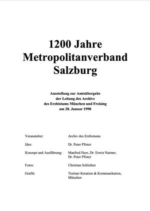 Herz Manfred, Naimer Erwin,  Pfister Peter - 1200 Jahre Metropolitanverband Salzburg