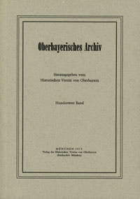 Oberbayerisches Archiv - Band 100 - 1975