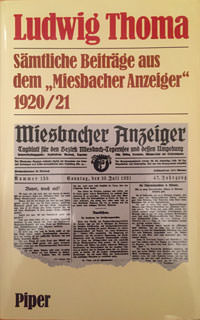 Thoma Ludwig - Sämtliche Beiträge aus dem 'Miesbacher Anzeiger' 1920/21