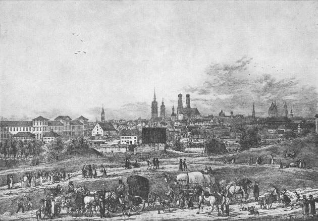 Historische Ansicht: Stadtansicht von Quaglio um 1812
