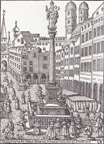 Die Mariensäule am Schrannenplatz