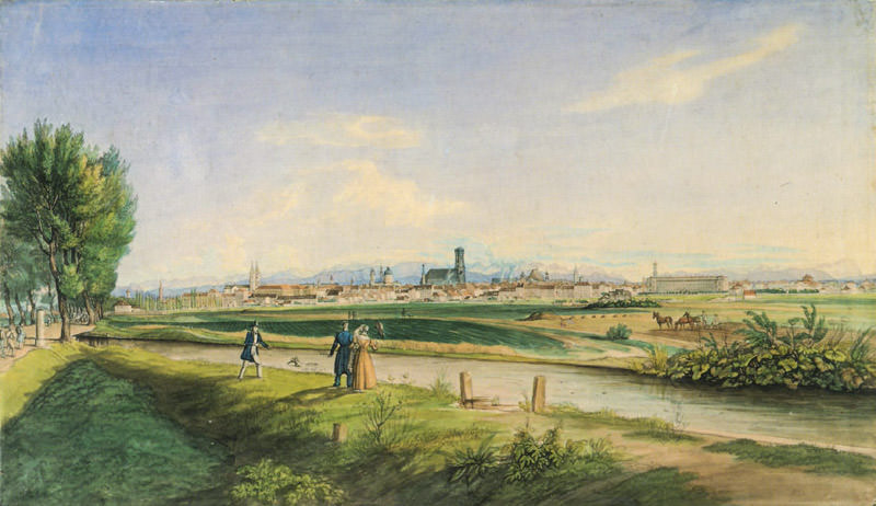 Historische Ansicht: Nymphenburg-Biederstein-Würmkanal
