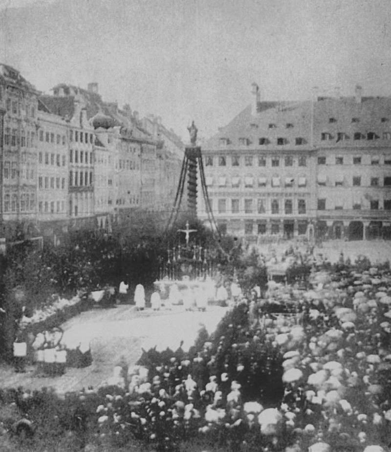 Historische Ansicht: Dankgottesdienst zu Ende der Choleraepidemie 1852