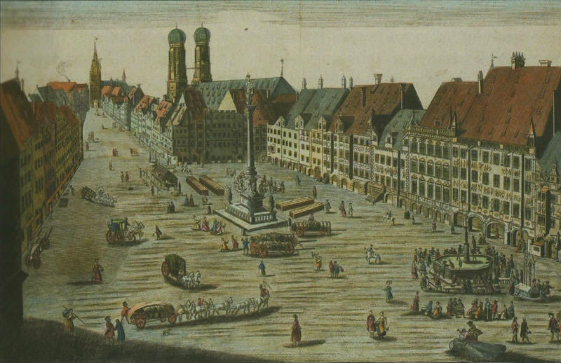 Historische Ansicht: Marienplatz um 1730