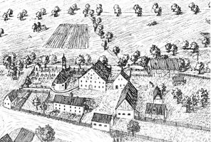  - Leprosenheim in Schwabing mit der Nikolai-Kirche