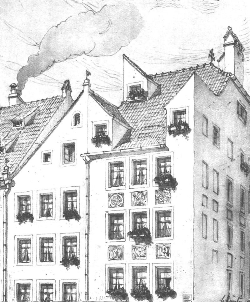 Häusergruppe  an der Sendlingerstraße