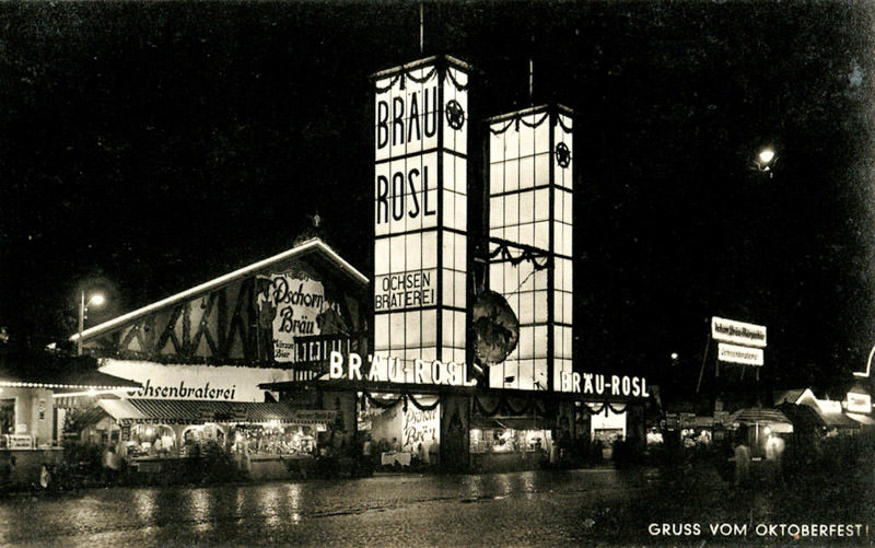 Historische Ansicht: Bräurosl Festhalle