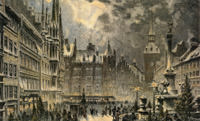 Püttner Richard - Der Marienplatz in der Vorweihnachtszeit