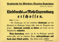  - Liebknecht und Rosa Luxemburg erschossen