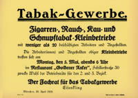  - Tabak-Gewerbe