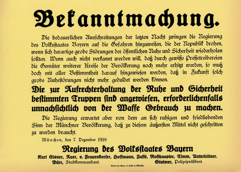 Bekanntmachung.