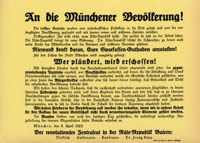  - An die Münchner Bevölkerung!