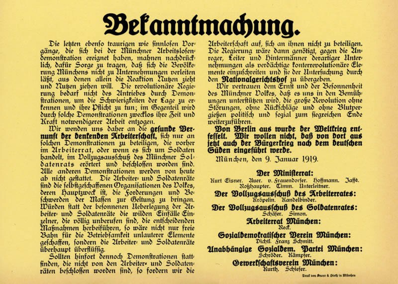 Bekanntmachung.