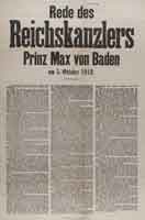  - Rede des Reichskanzlers Prinz Max von Baden