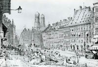 Prout Samuel - Marienplatz mit Blick in die Kaufinger Straße