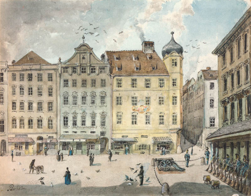 Historische Ansicht: Südseite des Marienplatzes