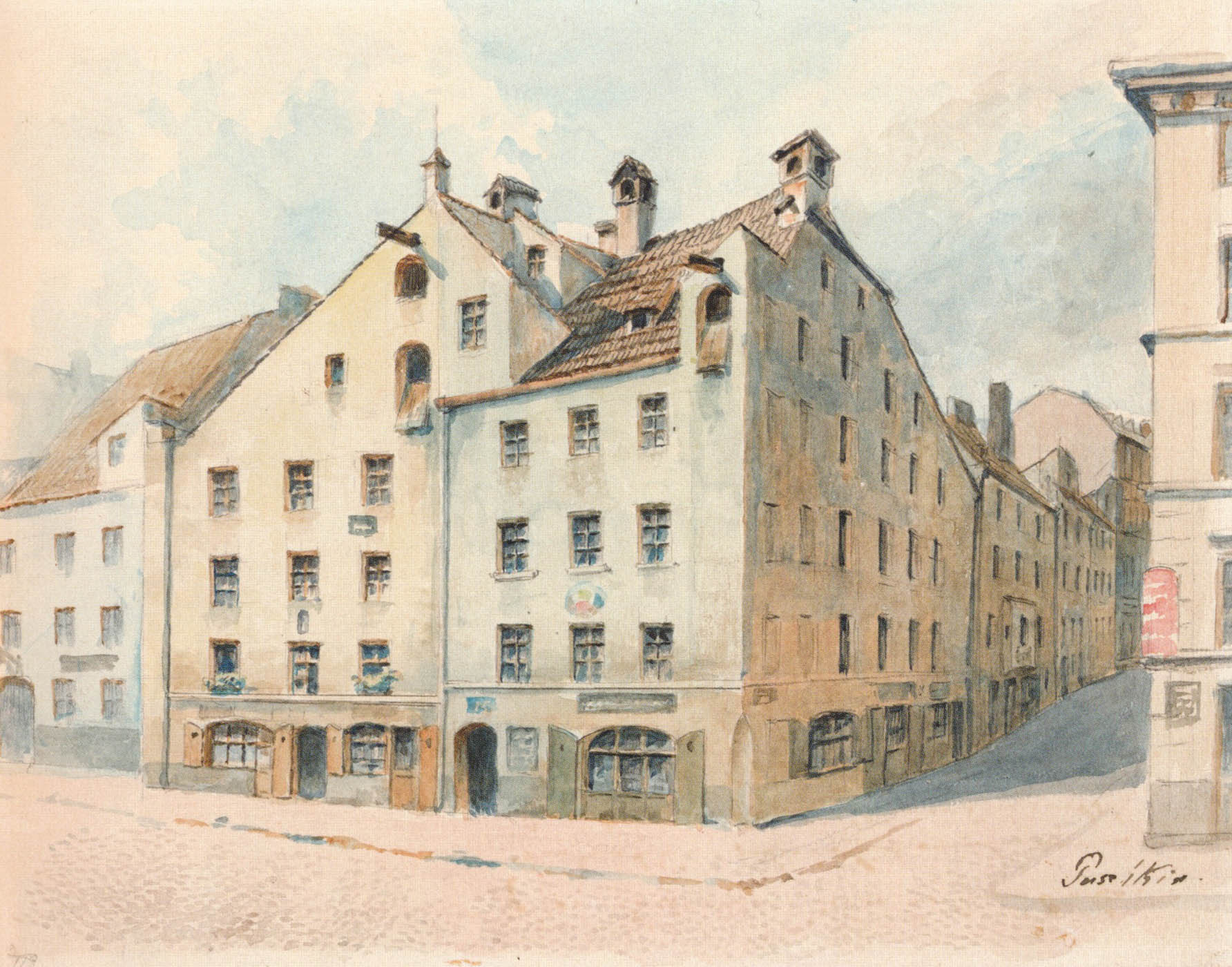 Eingang zum Färbergraben von der Sendlingerstraße aus