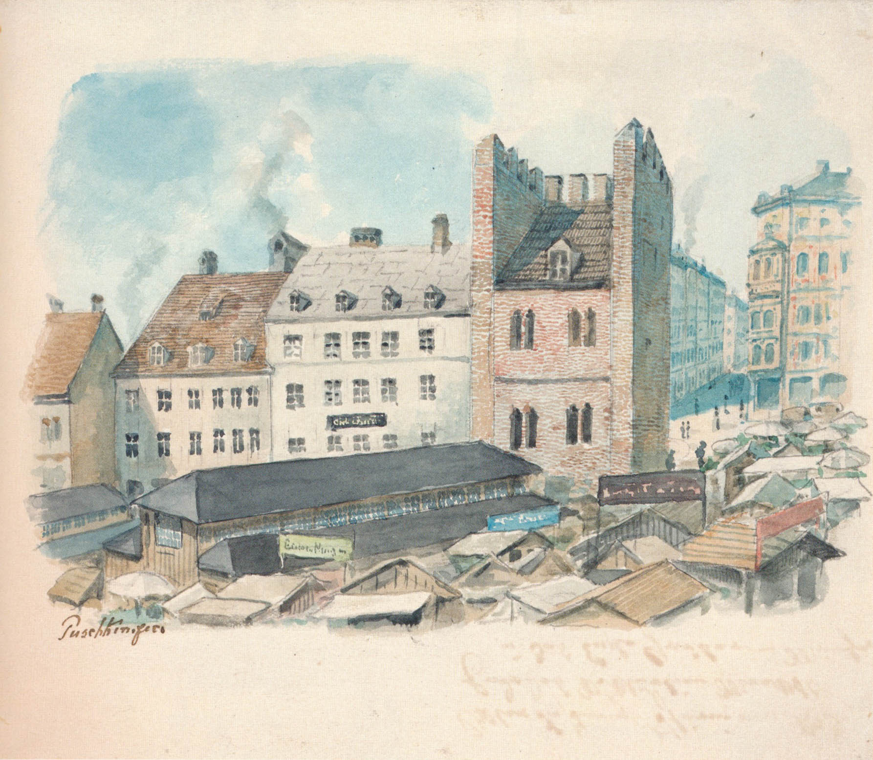 Der Turm auf dem Viktualienmarkt 