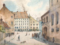 Puschkin Joseph - Das Platzl von der Orlandostraße aus