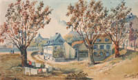 Puschkin Joseph - Häusergruppe am Ende der Kapuzinerstraße