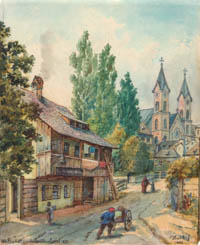 Puschkin Joseph - Der »Bachwirt« in der Pfarrstraße mit der St.-Anna-Pfarr- und Klosterk
