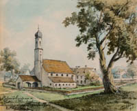 Puschkin Joseph - Die St. Nikolauskapelle beim Leprosenhaus Schwabing