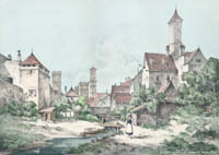 Kirchner Albert Emil - Partie an der Stadtmauer (Stelle des heutigen Künstlerhauses) 1840