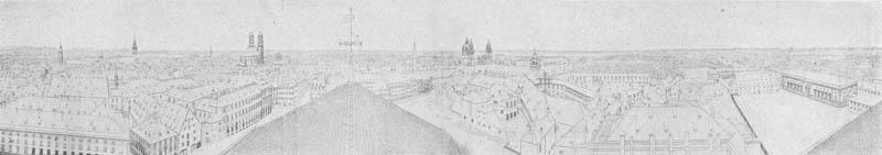 Panorama der Stadt München vom kgl. Hoftheater aus ca. 1926