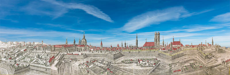 Ansicht der Stadt München von der Nordwesten ca. 1700