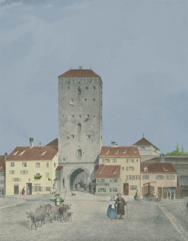 Das Isartor vom Tal aus 1820