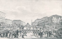  - Fronleichnamsprozession in der Ludwigstraße am 6. Juni 1839