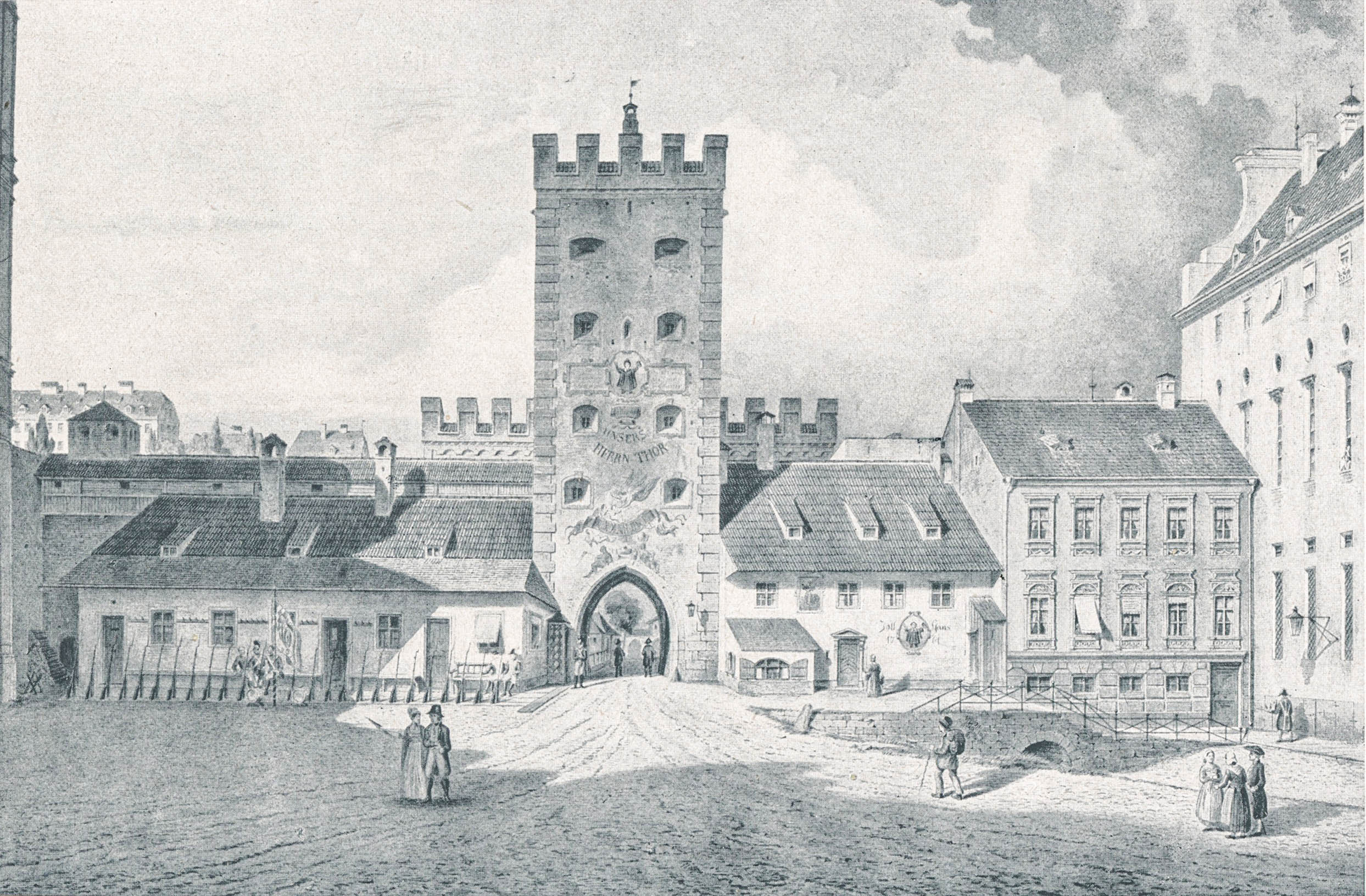 Schwabingertor von innen abgebrochen 1817