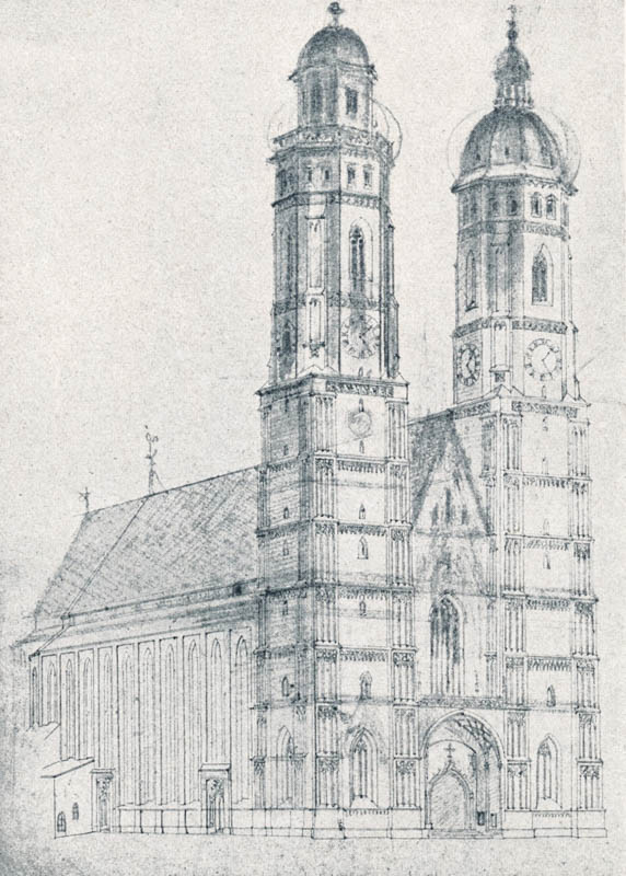 Projekt zum Ausbau der Frauentürme. 1859