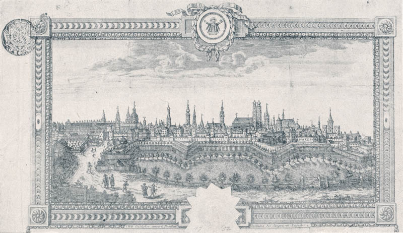 Ansicht der Stadt München von Norden 1752