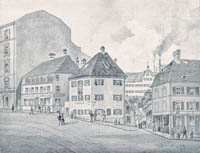 Steinicken Christian - Die  „Schwanenapotheke“ an der Ludwigsbrücke 1893