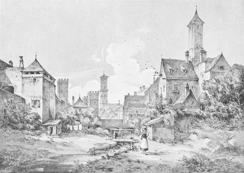 Partie an der Stadtmauer (Stelle des heutigen Künstlerhauses) 1840