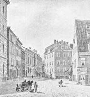 Huber Ludwig - Die „Westenriederstraße“ mit der alten Synagoge