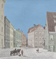 Huber Ludwig - Die „Westenriederstraße“ mit der alten Synagoge