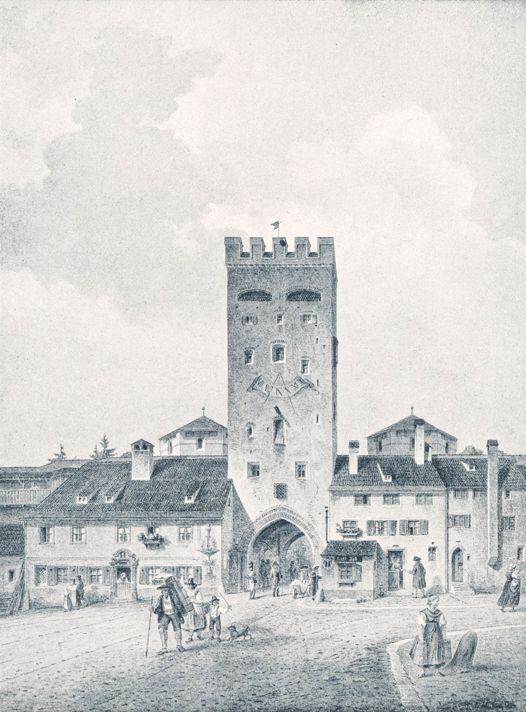 Das Sendlingertor von innen ca. 1830