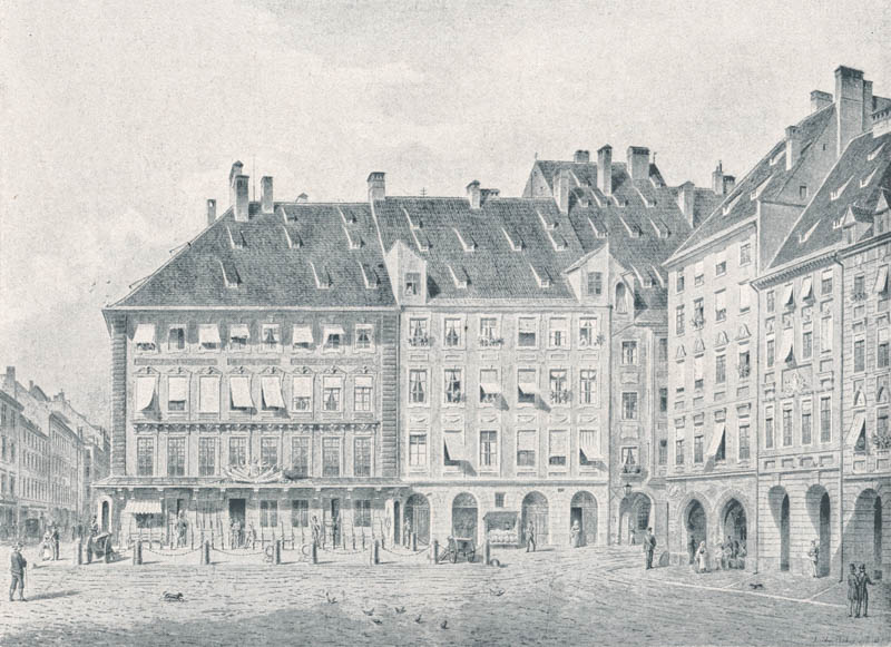 Marienplatz mit der alten Hauptwache 1830