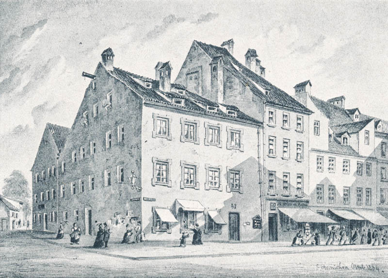 Das „Bäckerhaus an der Sendlingergasse links vom Tore 1884“