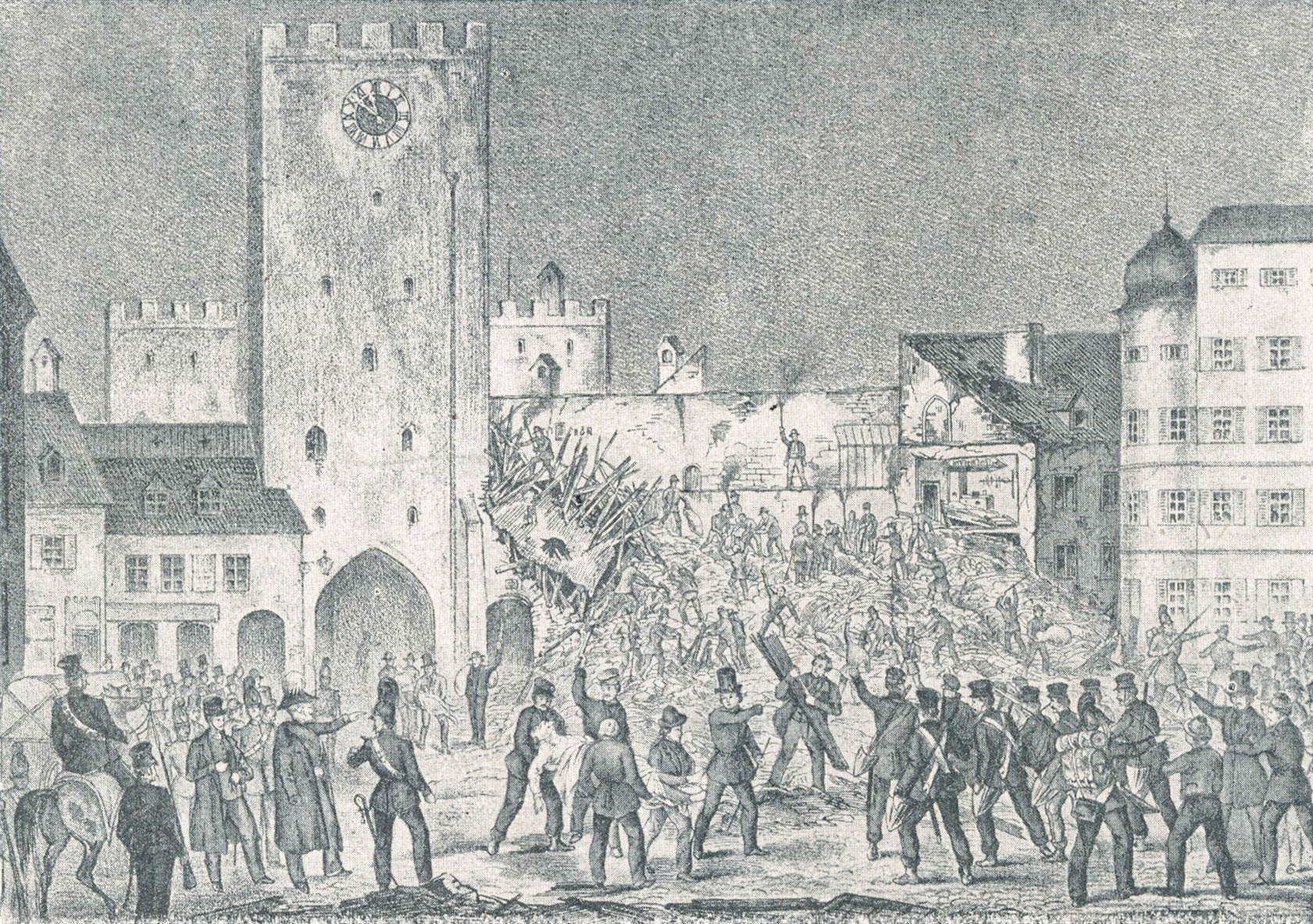 Die Pulverexplusion am Karlstor 15. Sept. 1857