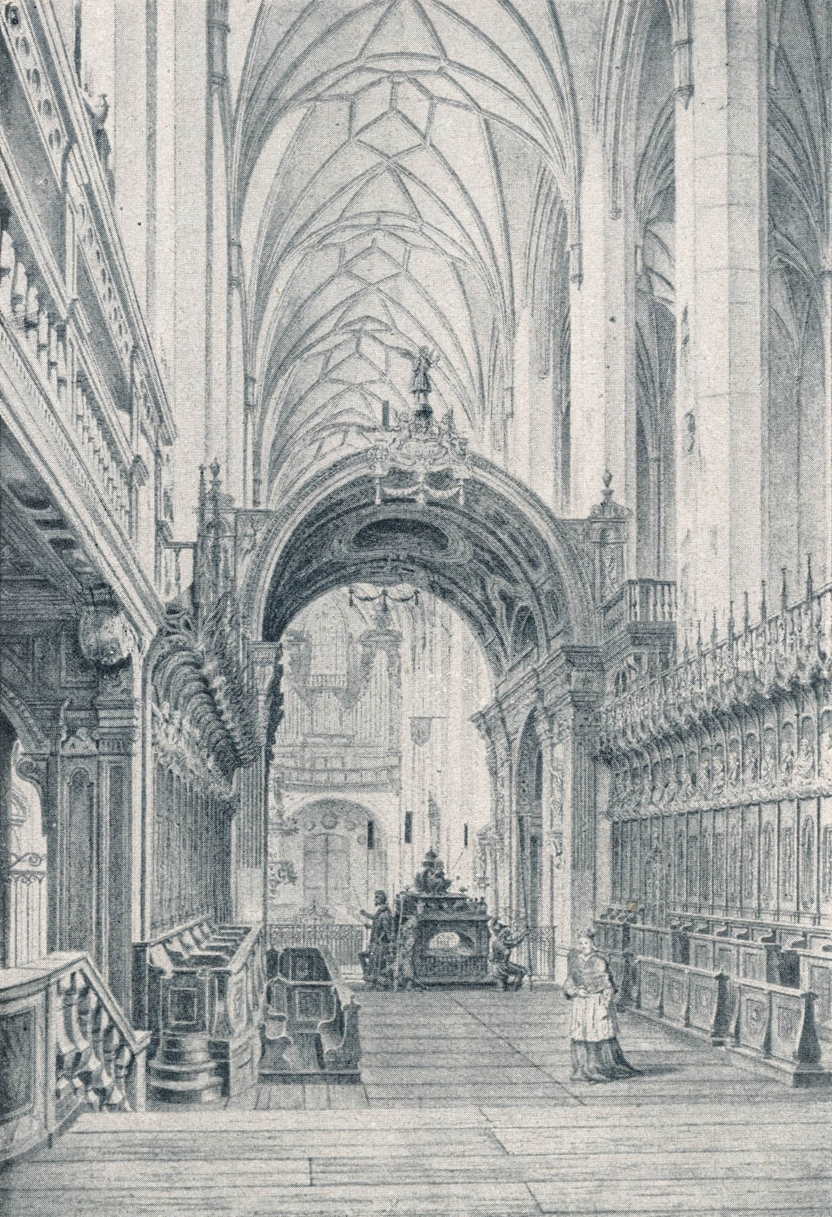 Inneres der Frauenkirche vor der Restaurierung in den 60er Jahren
