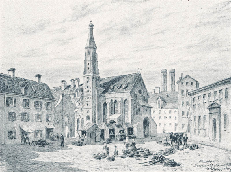Der „griechische Markt“ mit Salvatorkirche. 1875