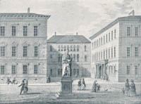  - Das v. Gluck-Denkmal am Odeonsplatz. 1848