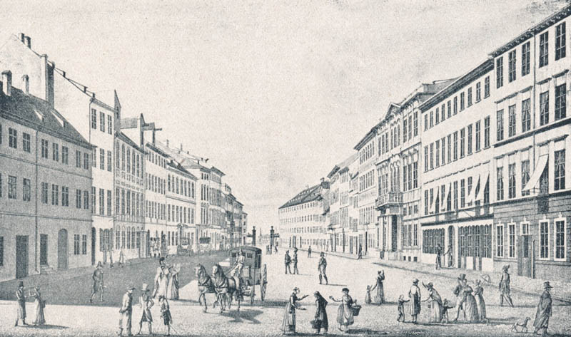 Die Prannerstraße von der Promenadestraße gegen das Maxtor. 1825